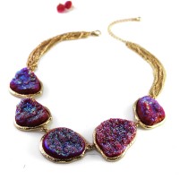 Naia Pixie Dust Quartz Stone Statement Necklace